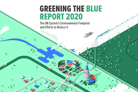 带有刻画“可持续的未来”插图的报告封面