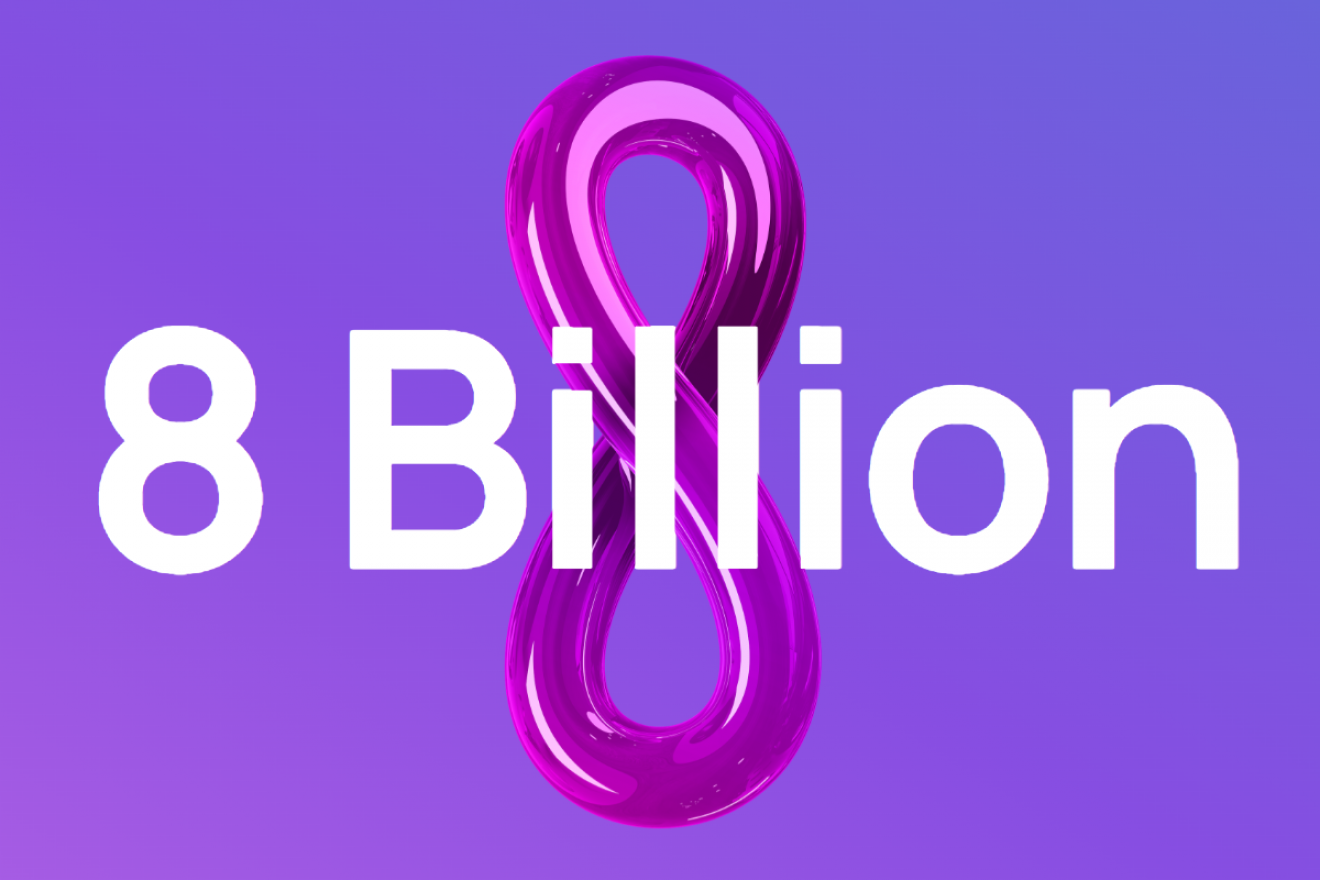 the infinite sign representing the 8 billion